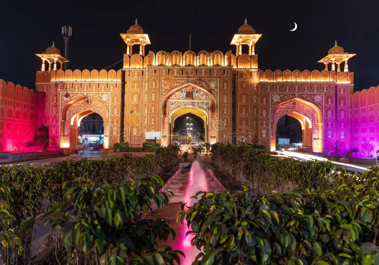 View of Ajmeri Gate, a popular tourist attraction in Jaipur