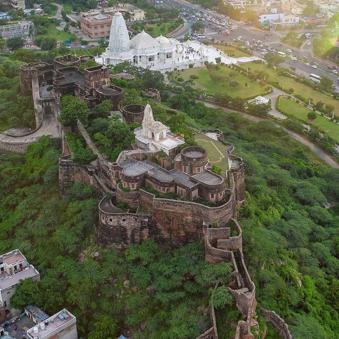 View of Moti Dungri Fort, a popular tourist attraction in Jaipur