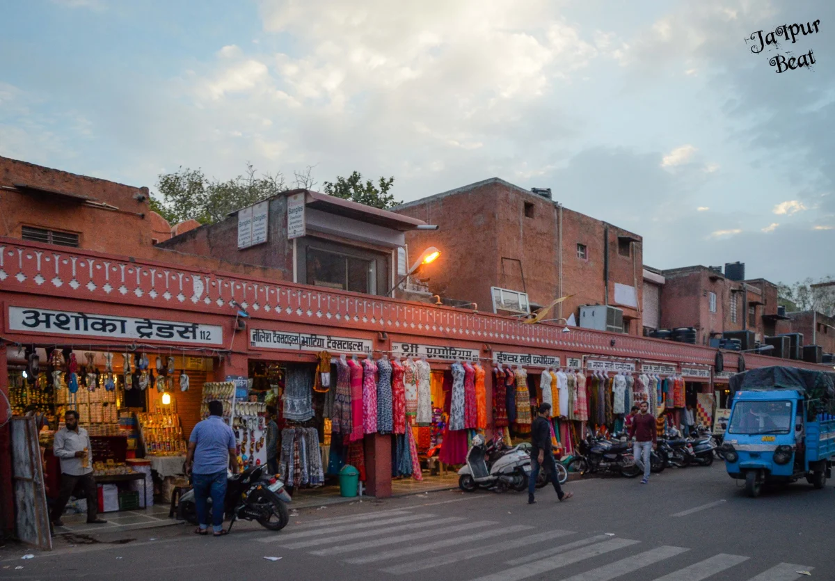 View of Nehru Bazaar, a popular tourist attraction in Jaipur